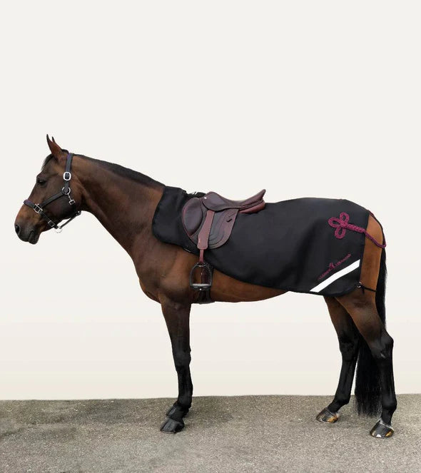 Alexandra Lederamann - Couvre-reins Noir & Bordeaux, imperméable et polaire