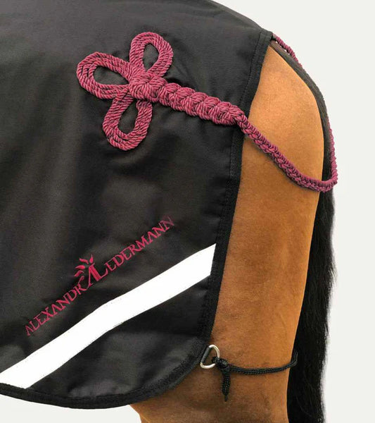 Alexandra Lederamann - Couvre-reins Noir & Bordeaux, imperméable et polaire