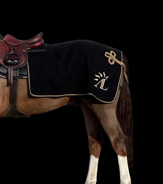Alexandra Ledermann - Couvre-reins Laine Court Monoquartier Noir & Or