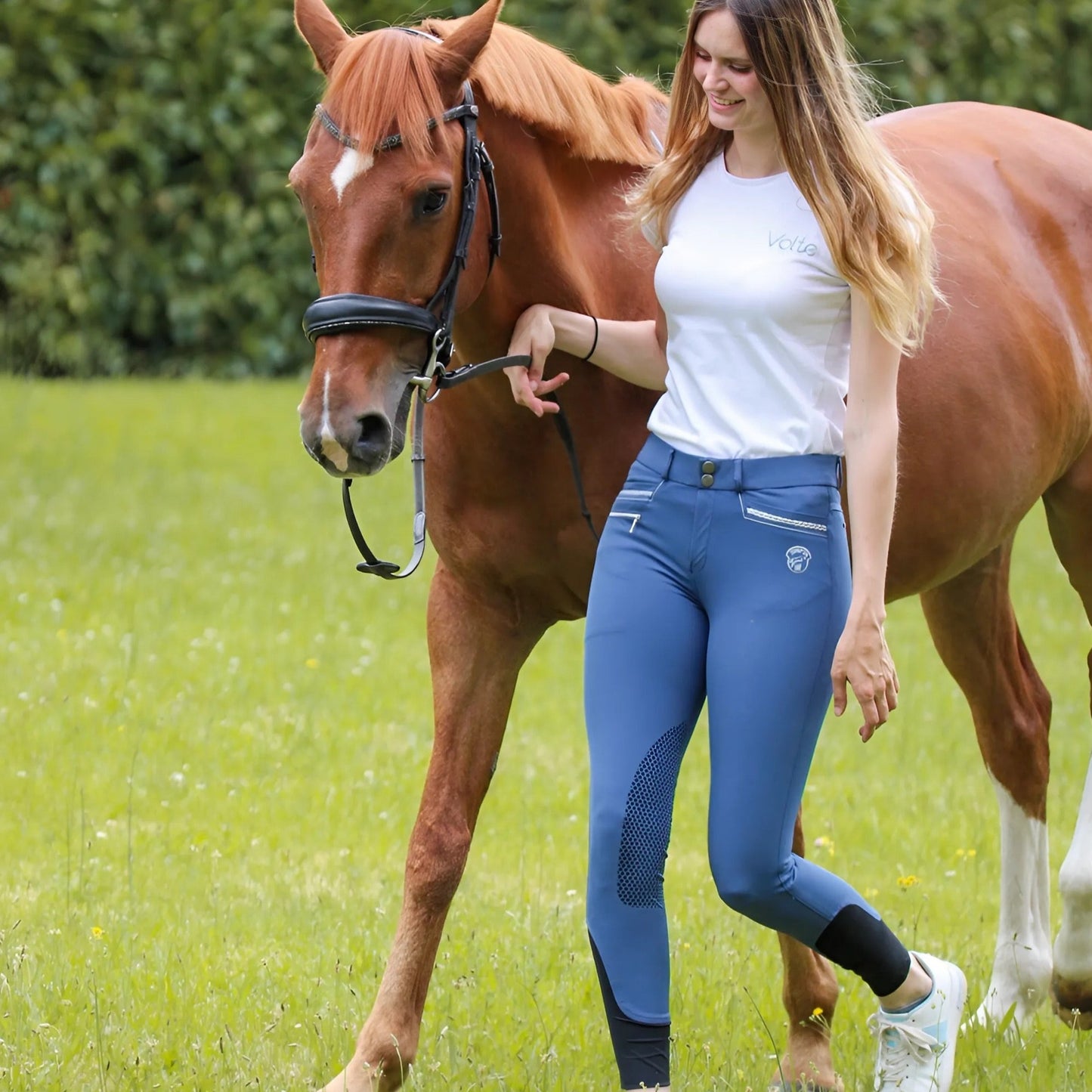 Pantalon d'équitation Junior - Marie - Bleu Officier