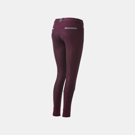 Equithème - Pantalon d'équitation femme Glam fond silicone prune